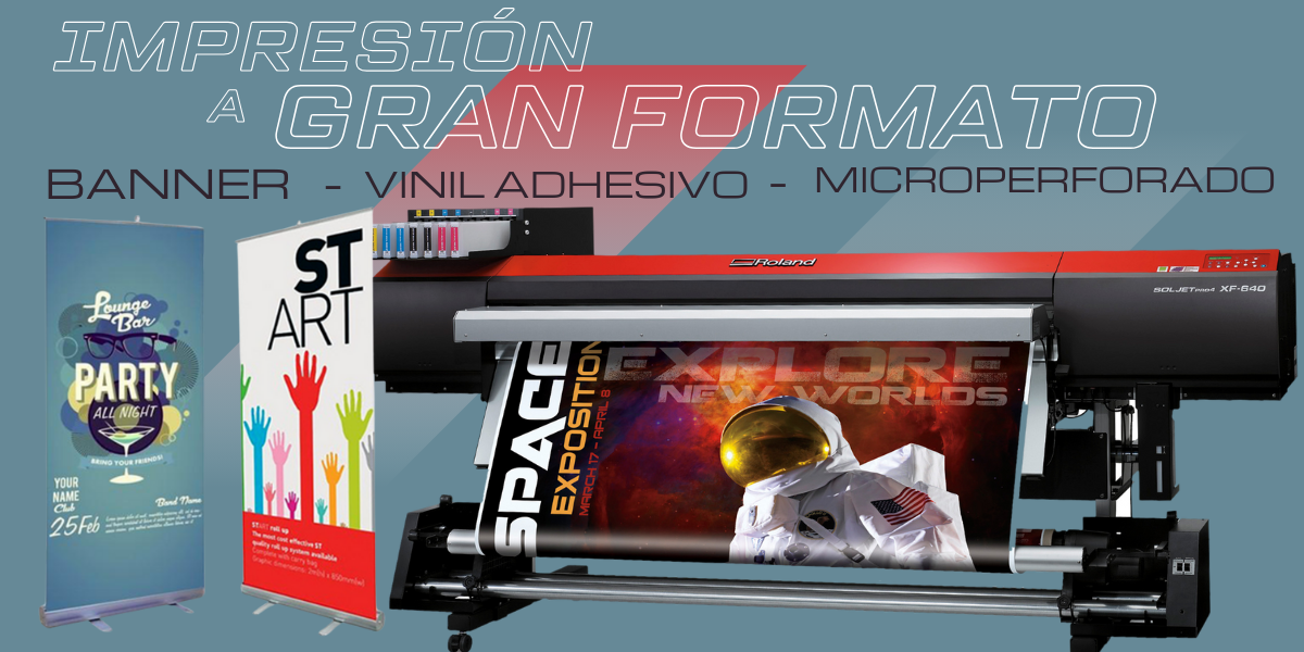 Impresión a gran formato: banner, vinil adhesivo y microperforado