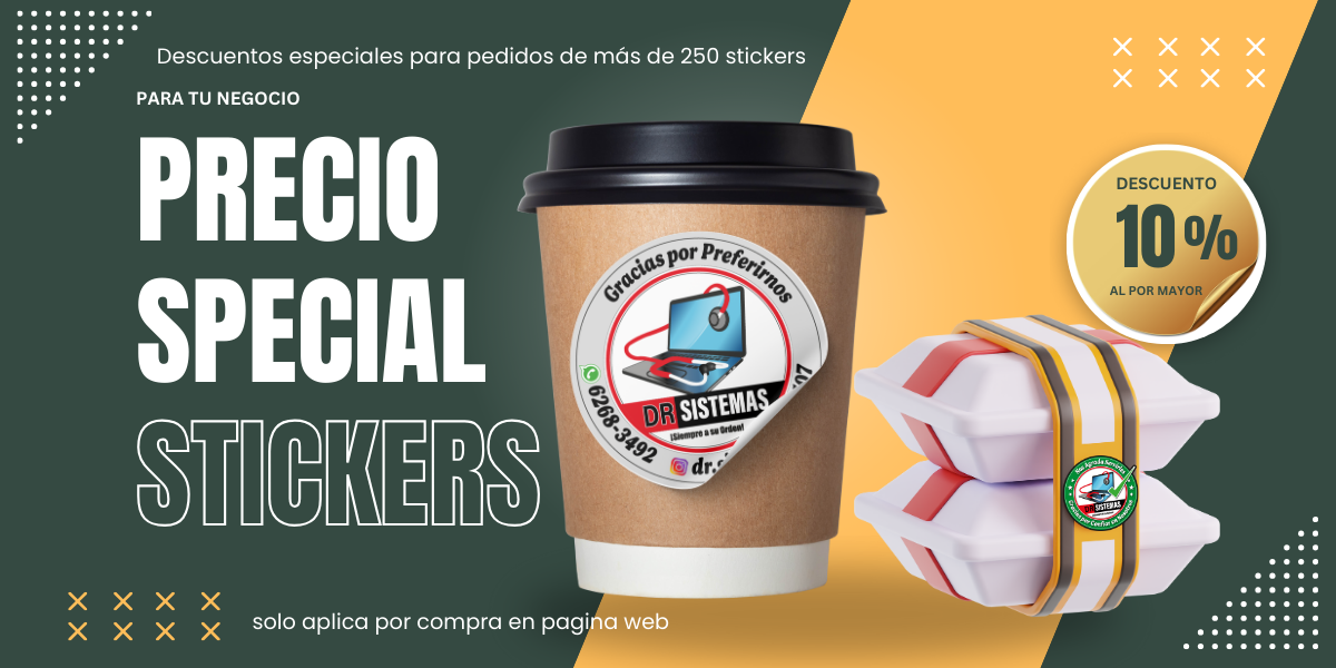 Stickers a precio especial — 10% al por mayor