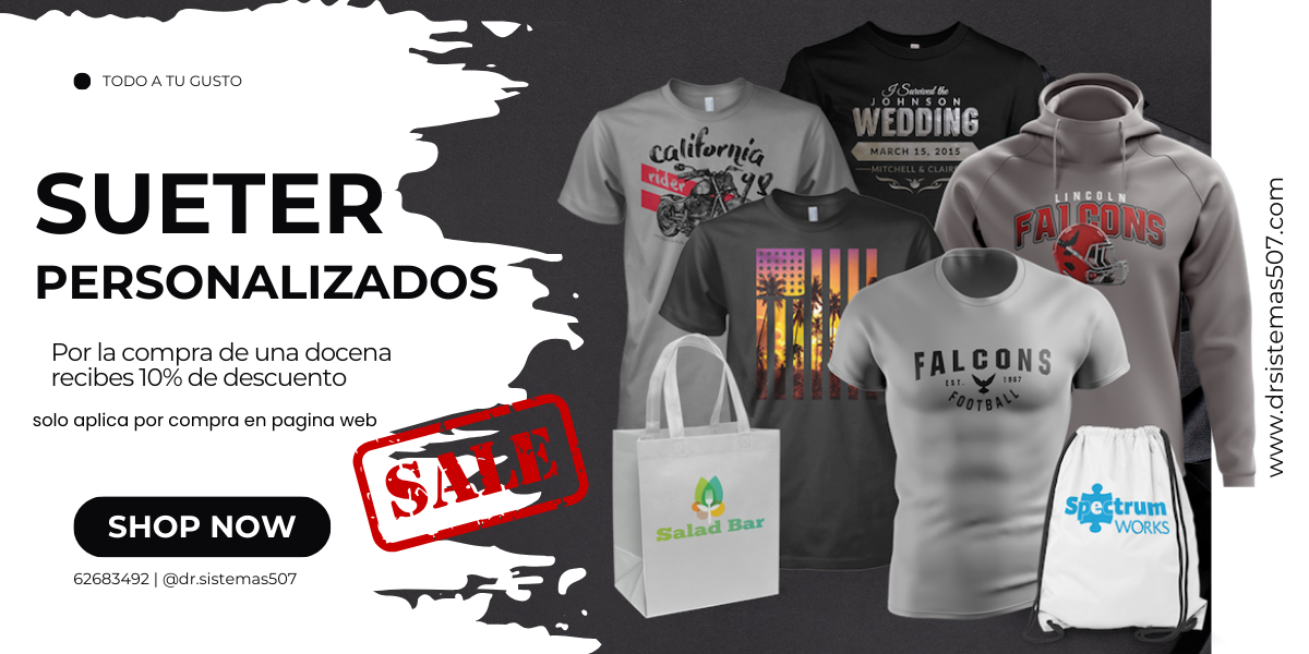 Suéteres y camisetas personalizados — 10% de descuento por docena